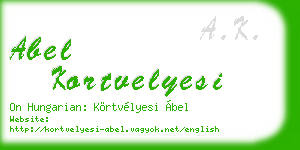 abel kortvelyesi business card